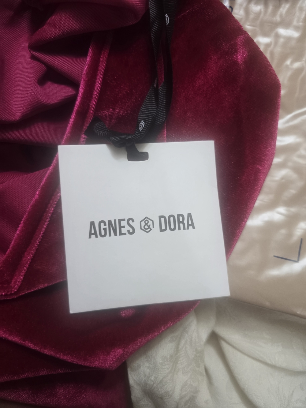 Agnes & Dora Fuchsia Velvet Pinafore Dress - Picture 8 of 9